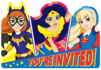 DC Super Hero GIrls Party Invitations NZ