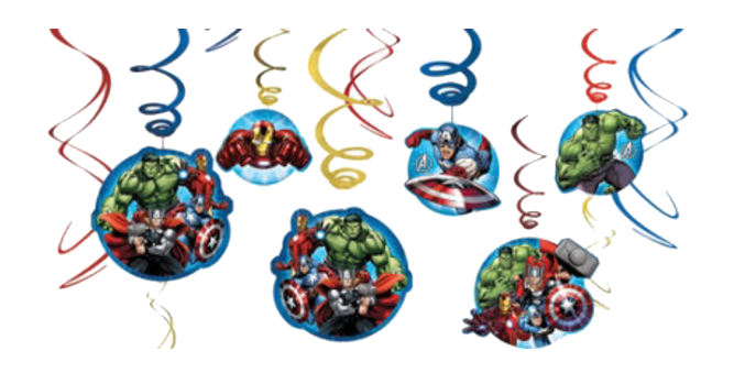 The Avengers Swirl Decorations