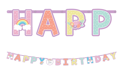 Unicorn Happy Birthday Banner NZ