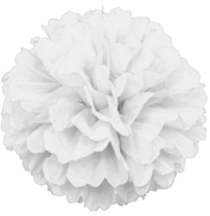 White Puff Ball Tissue Decorations